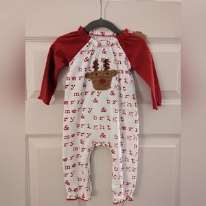Mud Pie Crochet Reindeer one-piece